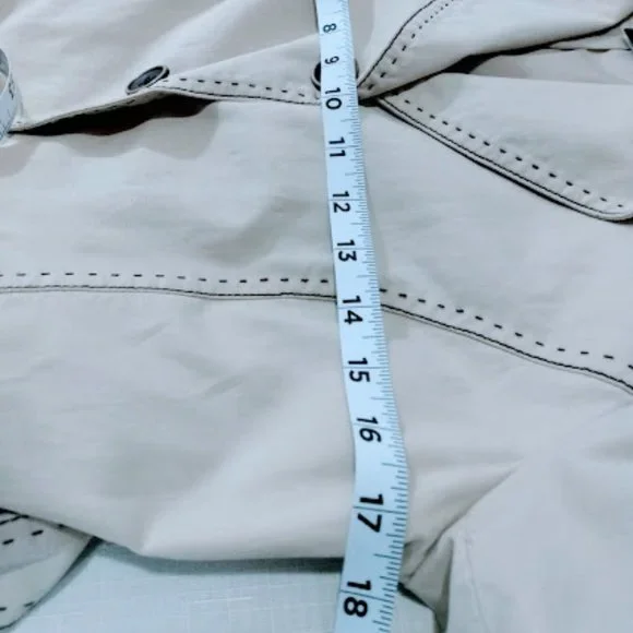 Eddie Bauer cream color coat with belt. - Picture 4 of 6